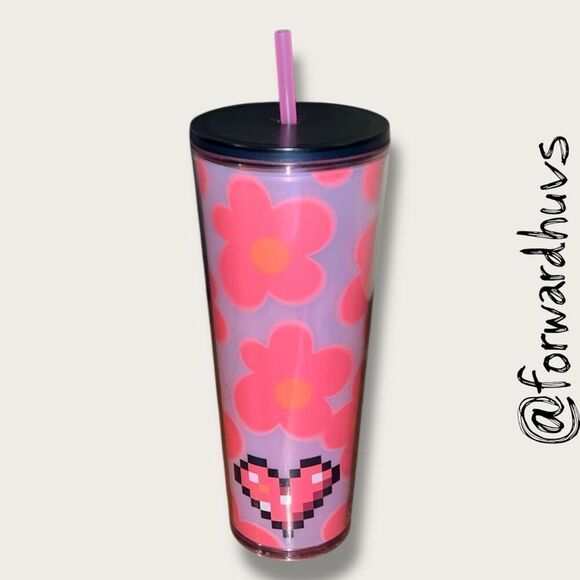 Starbucks 2025 Valentine's Day Pixel Heart Venti Tumbler - Replacement Straw - Picture 1 of 9